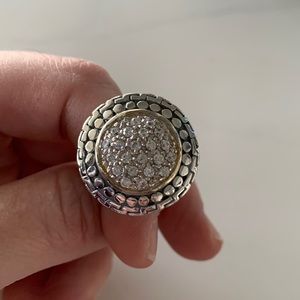 Crystal button fashion ring